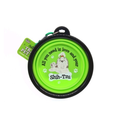 Travel Pet Bowl for Shih-Tzu - Collapsible, 12.8cm Diameter
