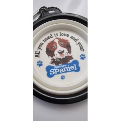 Travel Pet Bowl for Springer Spaniel - Collapsible and Portable