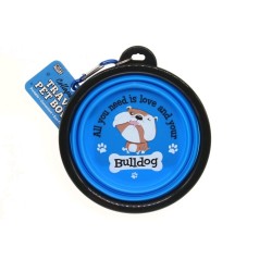 Travel Pet Bowl for Bulldogs - Collapsible and Portable