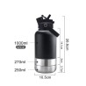 Portable Dog Water Bottle 3 in 1 Stainless Steel - Premium Insulated Travel Flask