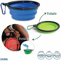 Collapsible Travel Bowl 350ml - Portable Pet Silicone Food & Water Bowl