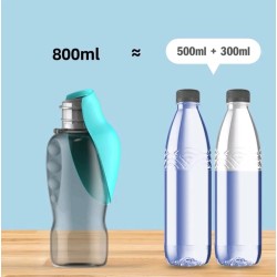 Portable Dog Water Bottle - 800ml Pet Outdoor Travel Drinking Cup (Pink, Green, Blue)