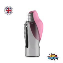 Portable Dog Water Bottle - 800ml Pet Outdoor Travel Drinking Cup (Pink, Green, Blue)