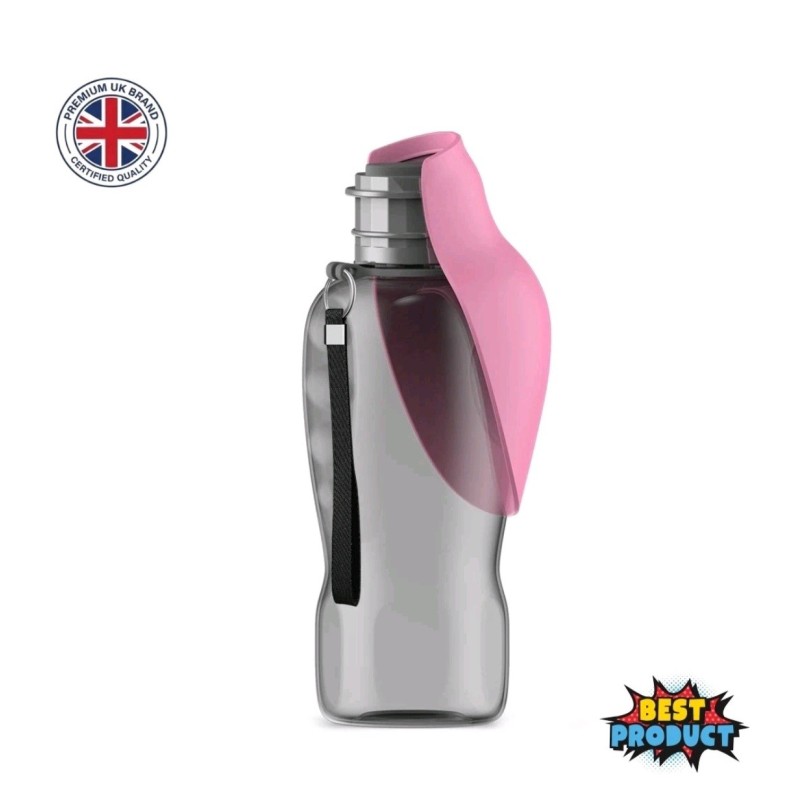 Portable Dog Water Bottle - 800ml Pet Outdoor Travel Drinking Cup (Pink, Green, Blue)