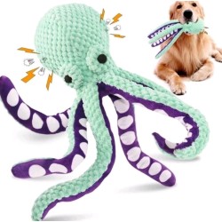 Interactive Plush Octopus Dog Toy - Squeaky & Durable