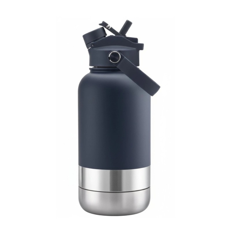 Portable Dog Water Bottle 3 in 1 Stainless Steel - Premium Insulated Travel Flask