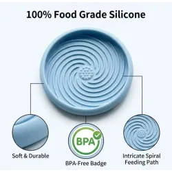Silicone spiral design slow feeder or licky mat in a choice of colours.