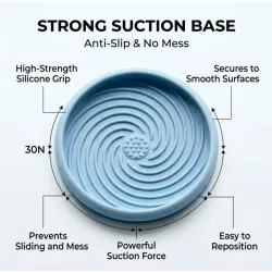 Silicone spiral design slow feeder or licky mat in a choice of colours.