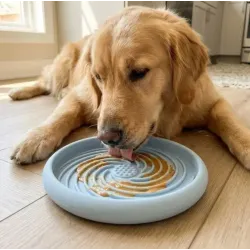 Silicone spiral design slow feeder or licky mat in a choice of colours.