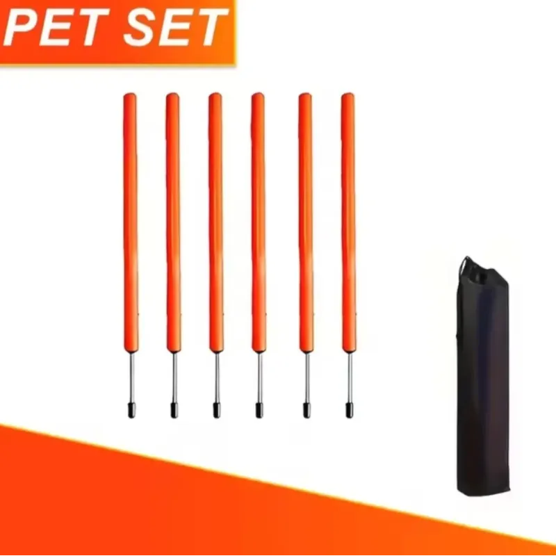 Set of 6 dog agility weaving poles