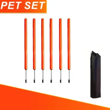 Set of 6 dog agility weaving poles