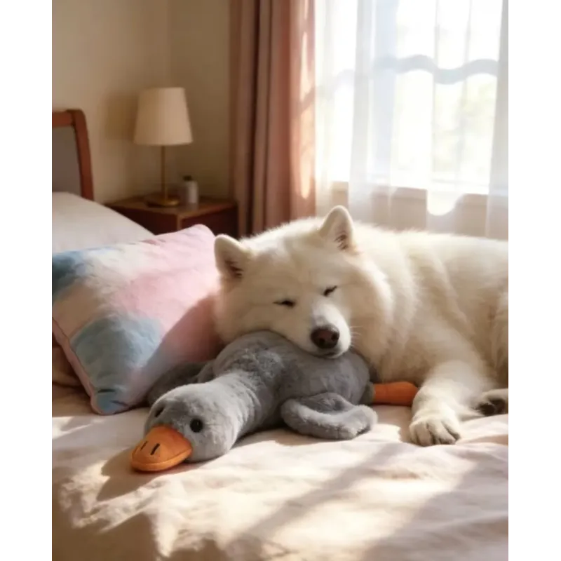 Your Happy Dog 50cm Large Duck Toy for Dogs in Grey - Fun and Durable Toy