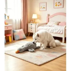 Your Happy Dog 50cm Large Duck Toy for Dogs in Grey - Fun and Durable Toy