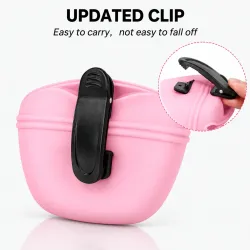 Pink Silicone Dog Treat Training Pouch - Convenient Pet Reward Bag