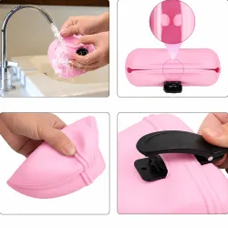 Pink Silicone Dog Treat Training Pouch - Convenient Pet Reward Bag
