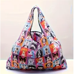 Your Happy Dog Foldable Dog Print Tote Bag - Stylish and Spacious