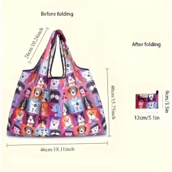 Your Happy Dog Foldable Dog Print Tote Bag - Stylish and Spacious