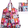 Fold away dog print tote bag