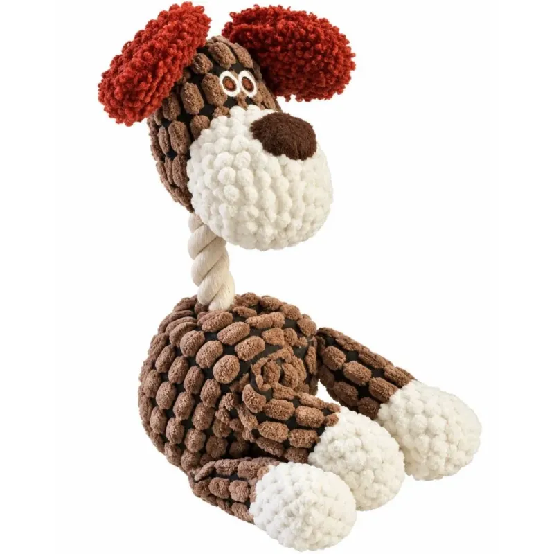 Your Happy Dog Dog Plush Toy with Rope and Squeaker - Interactive Fun