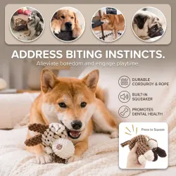 Your Happy Dog Dog Plush Toy with Rope and Squeaker - Interactive Fun