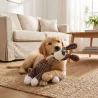 Interactive Dog Plush Toy with Rope & Squeaker - Perfect for Playtime