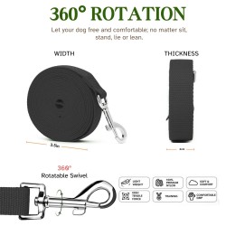 Durable and Long-Lasting Black Pet Leash | Customizable Lengths